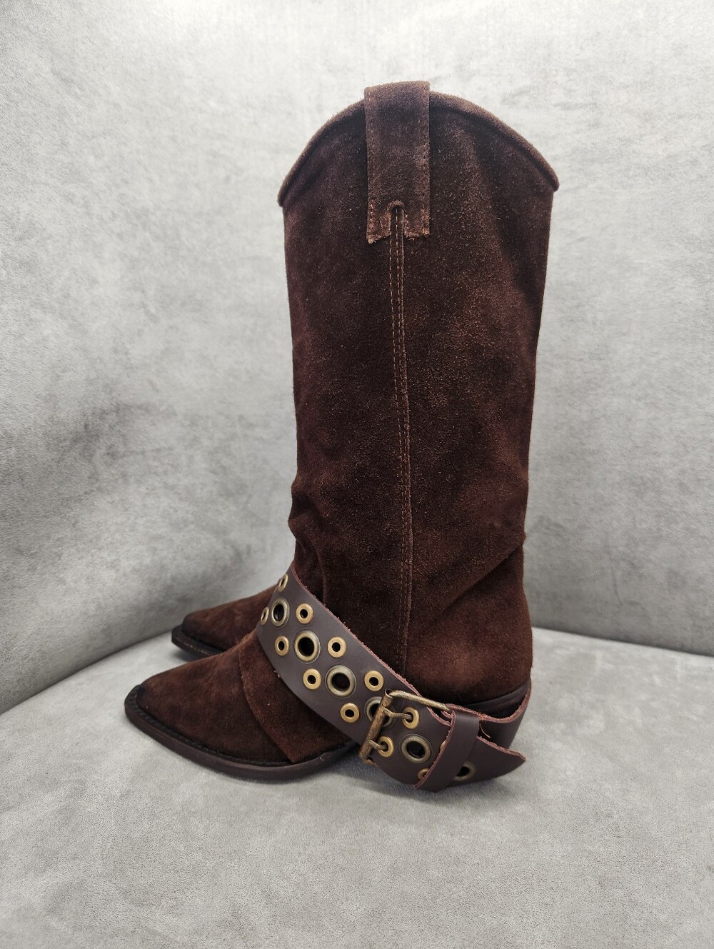 Steve Madden Western Boots 7 Chocolate Brown Suede Ashwood Cowgirl Rodeo New$190